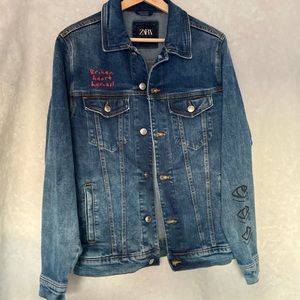 ZARA “Broken Hearts” Denim Jacket
